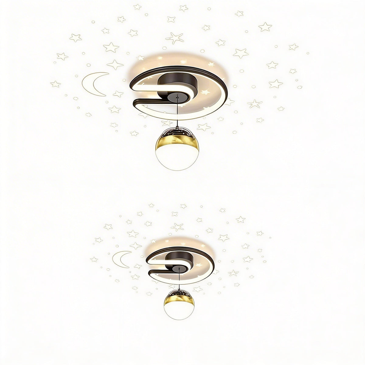 Dimmable LED Ceiling Light with Starry Sky Effect, Aluminium