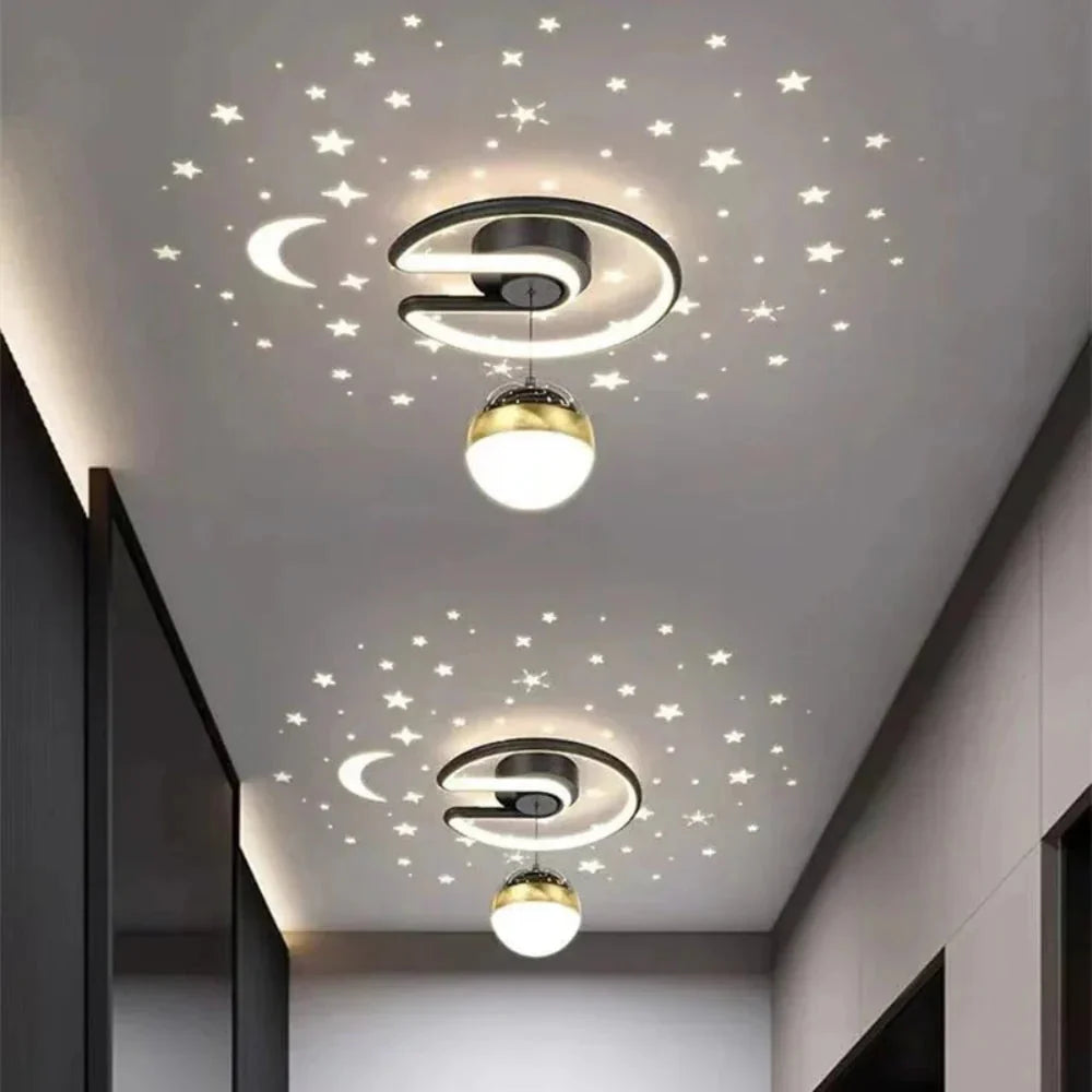 Dimmable LED Ceiling Light with Starry Sky Effect, Aluminium