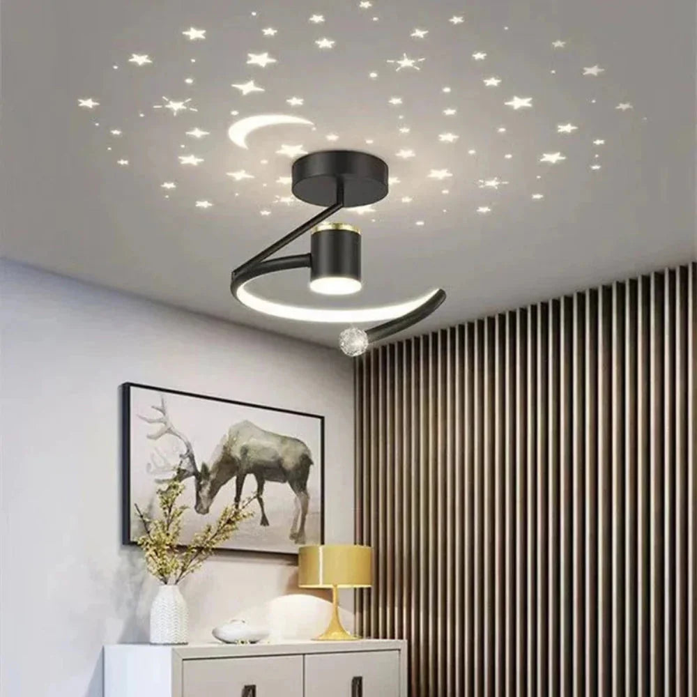 Dimmable LED Ceiling Light with Starry Sky Effect, Aluminium