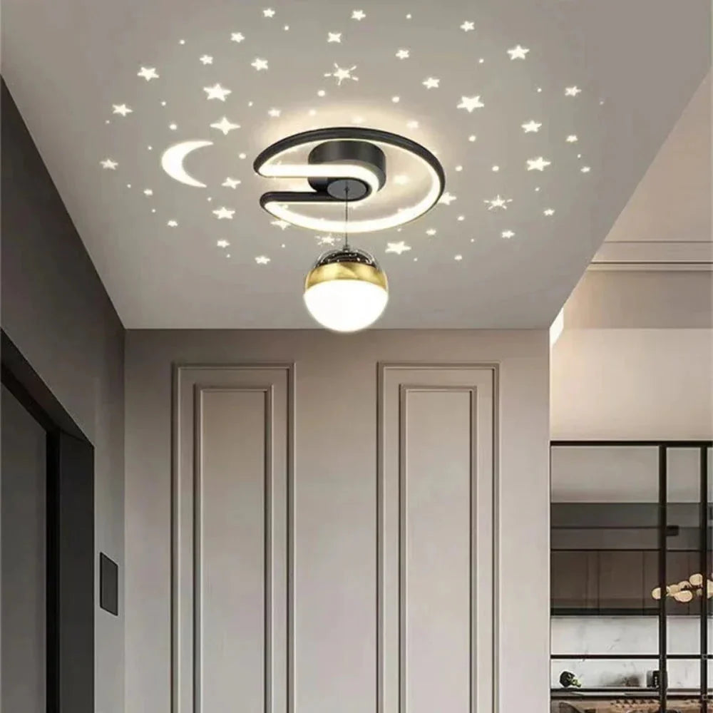 Dimmable LED Ceiling Light with Starry Sky Effect, Aluminium