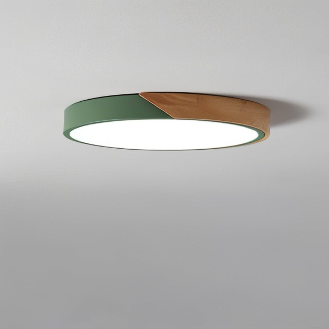 LED Ceiling Light with Wood Corners, Round or Square, Dimmable