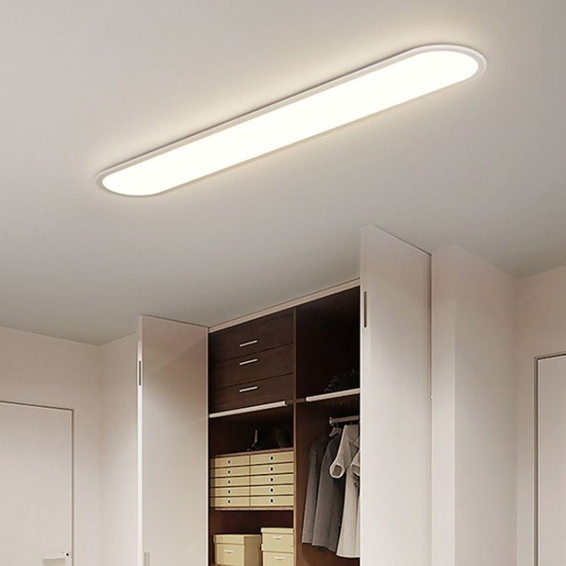 Linear LED Flush Ceiling Light with Rounded Ends, 60 cm