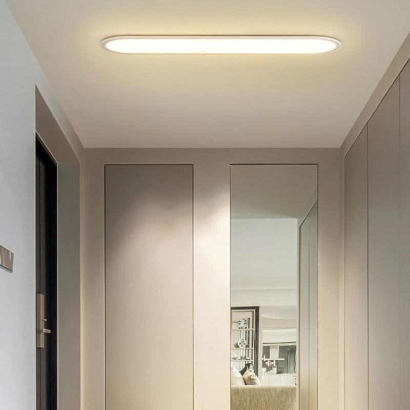 Linear LED Flush Ceiling Light with Rounded Ends, 60 cm