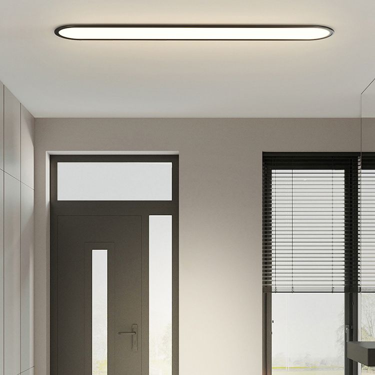 Linear LED Flush Ceiling Light with Rounded Ends, 60 cm