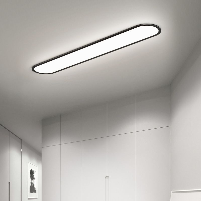 Linear LED Flush Ceiling Light with Rounded Ends, 60 cm