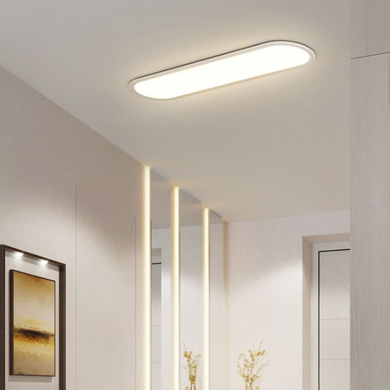 Linear LED Flush Ceiling Light with Rounded Ends, 60 cm