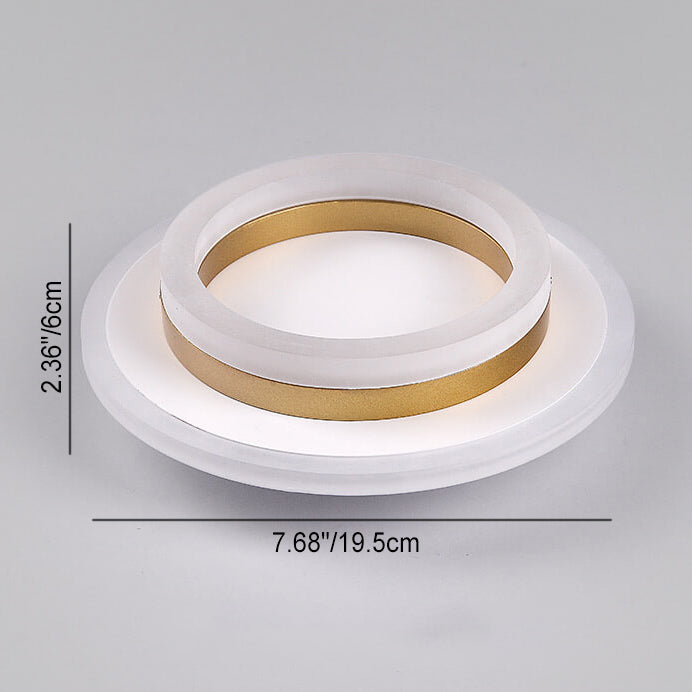 Modern Double-Ring LED Ceiling Light, Square or Round