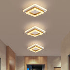 Modern Double-Ring LED Ceiling Light, Square or Round