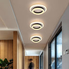 Modern Double-Ring LED Ceiling Light, Square or Round