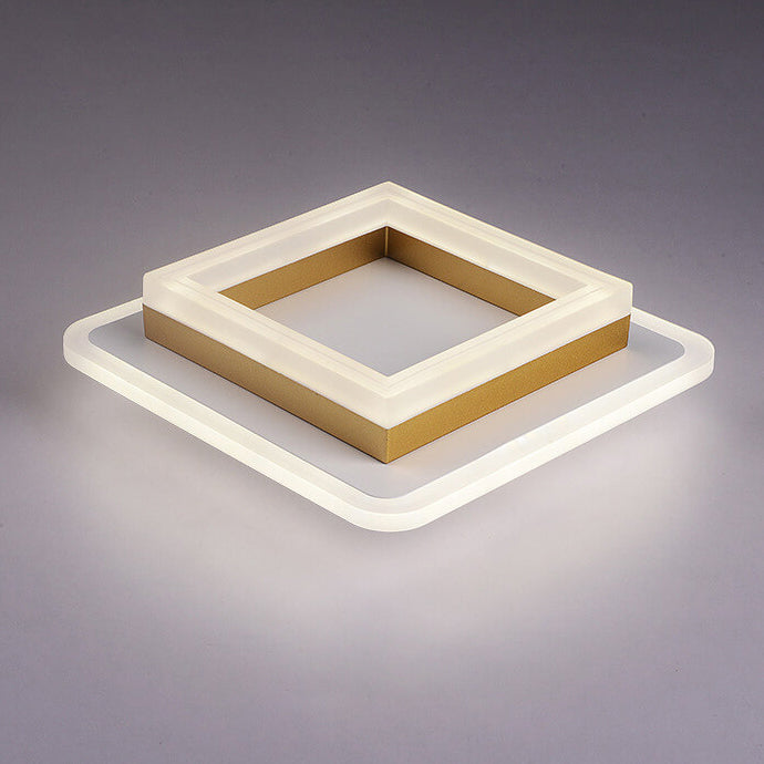 Modern Double-Ring LED Ceiling Light, Square or Round