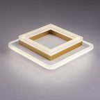 Modern Double-Ring LED Ceiling Light, Square or Round