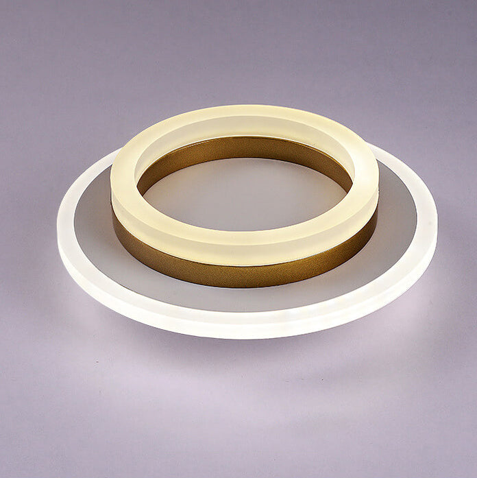 Modern Double-Ring LED Ceiling Light, Square or Round