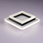 Modern Double-Ring LED Ceiling Light, Square or Round