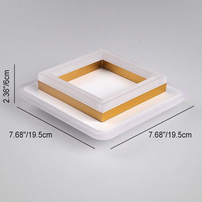 Modern Double-Ring LED Ceiling Light, Square or Round
