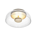 Smoked or Amber Glass Flush Ceiling Light, Integrated LED