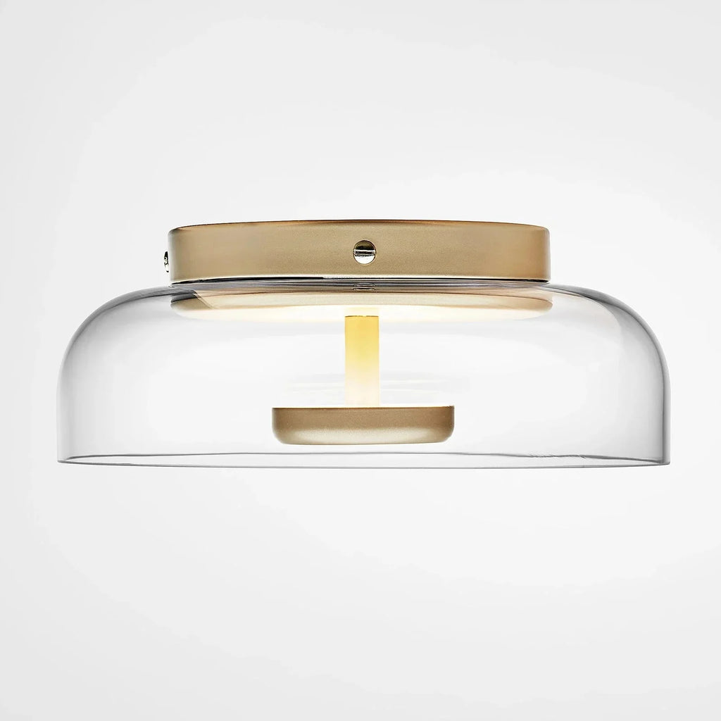 Smoked or Amber Glass Flush Ceiling Light, Integrated LED