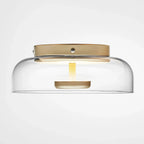 Smoked or Amber Glass Flush Ceiling Light, Integrated LED