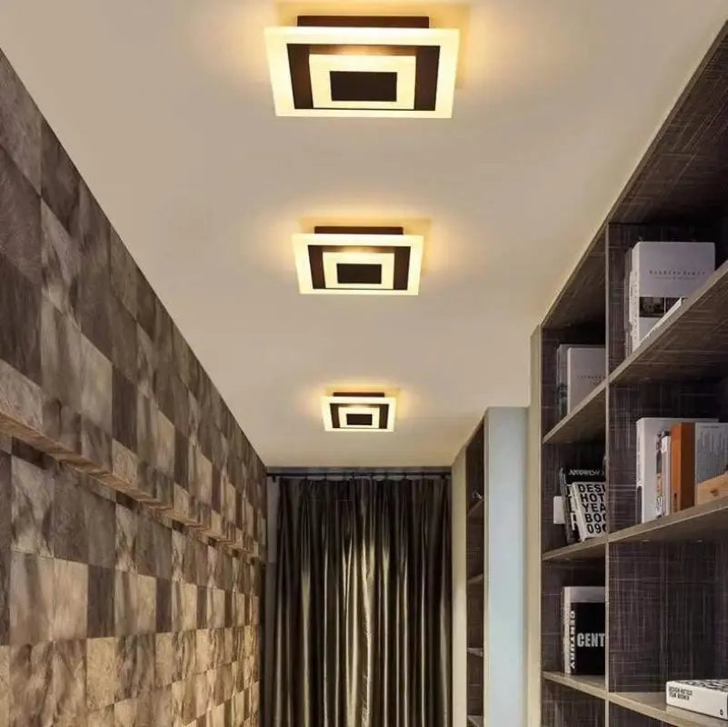 Square LED Ceiling Light, Dimmable 3000K, 20cm, Black or White