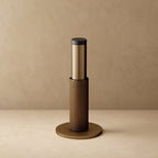 Solid Brass Door Stop with Knurled Finish and Rubber Buffer
