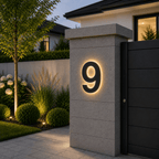 Illuminated LED House Number in Stainless Steel and Acrylic