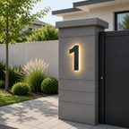 Illuminated LED House Number in Stainless Steel and Acrylic