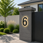 Illuminated LED House Number in Stainless Steel and Acrylic