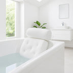 Bath Pillow with Headrest and Suction Cups, Breathable Mesh Cover