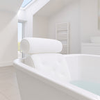 Bath Pillow with Headrest and Suction Cups, Breathable Mesh Cover