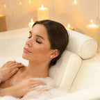 Bath Pillow with Headrest and Suction Cups, Breathable Mesh Cover