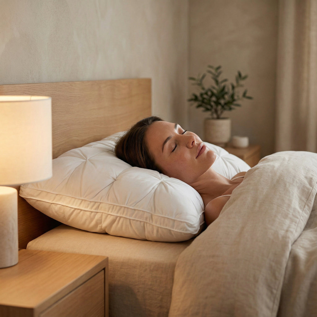 Quilted Goose Down Pillow for Side, Back and Front Sleepers