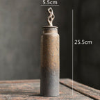Wabi-Sabi Ceramic Tea Canister with Sculpted Lid, 19.5cm