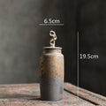 Wabi-Sabi Ceramic Tea Canister with Sculpted Lid, 19.5cm