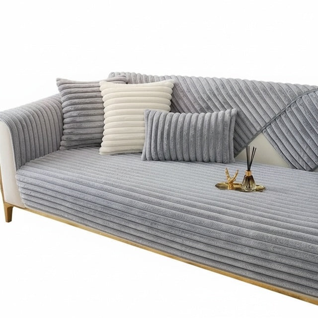 Non-Slip Textured Sofa Cover, Ribbed or Wave Weave