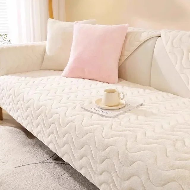Non-Slip Textured Sofa Cover, Ribbed or Wave Weave