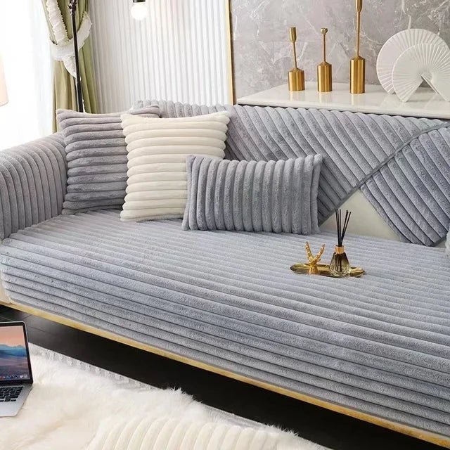 Non-Slip Textured Sofa Cover, Ribbed or Wave Weave