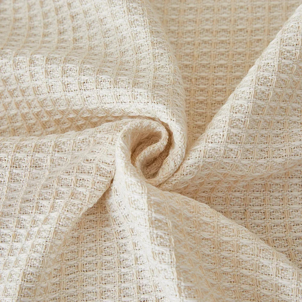 Tasselled Sofa Cover and Throw in Beige, 4 Sizes