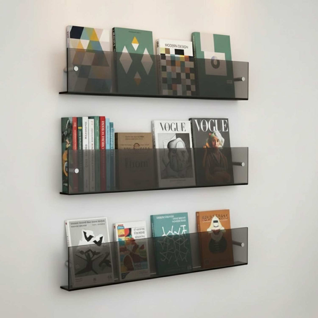 Acrylic Floating Wall Shelf for Magazines and Books