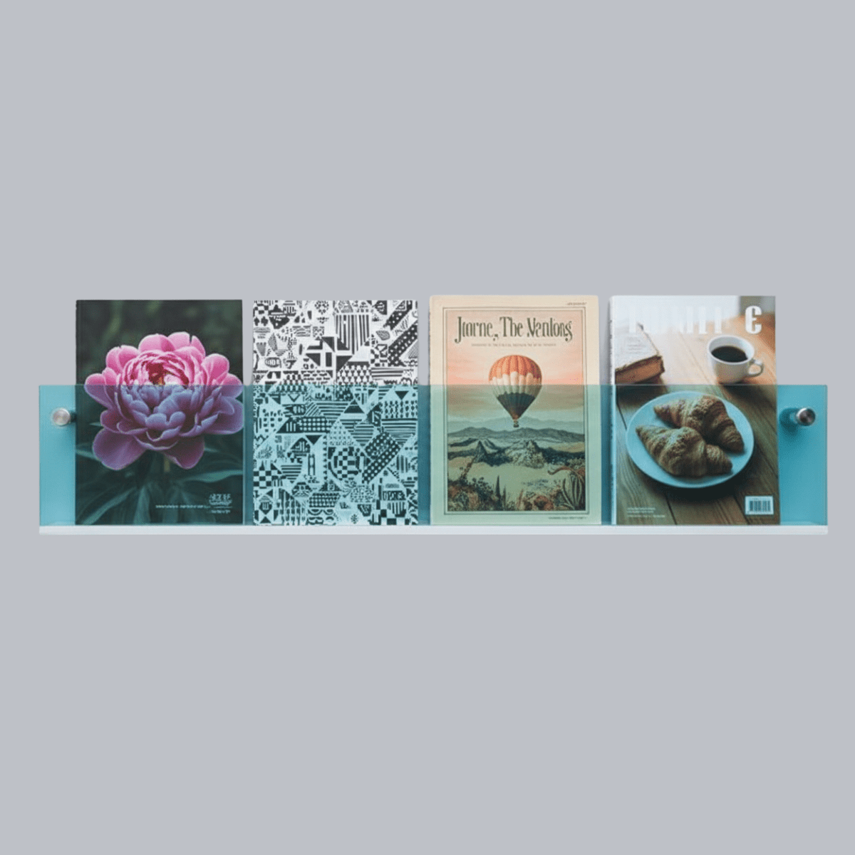 Acrylic Floating Wall Shelf for Magazines and Books