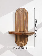 Boho Fluted Arch Wall Shelf in Solid Wood
