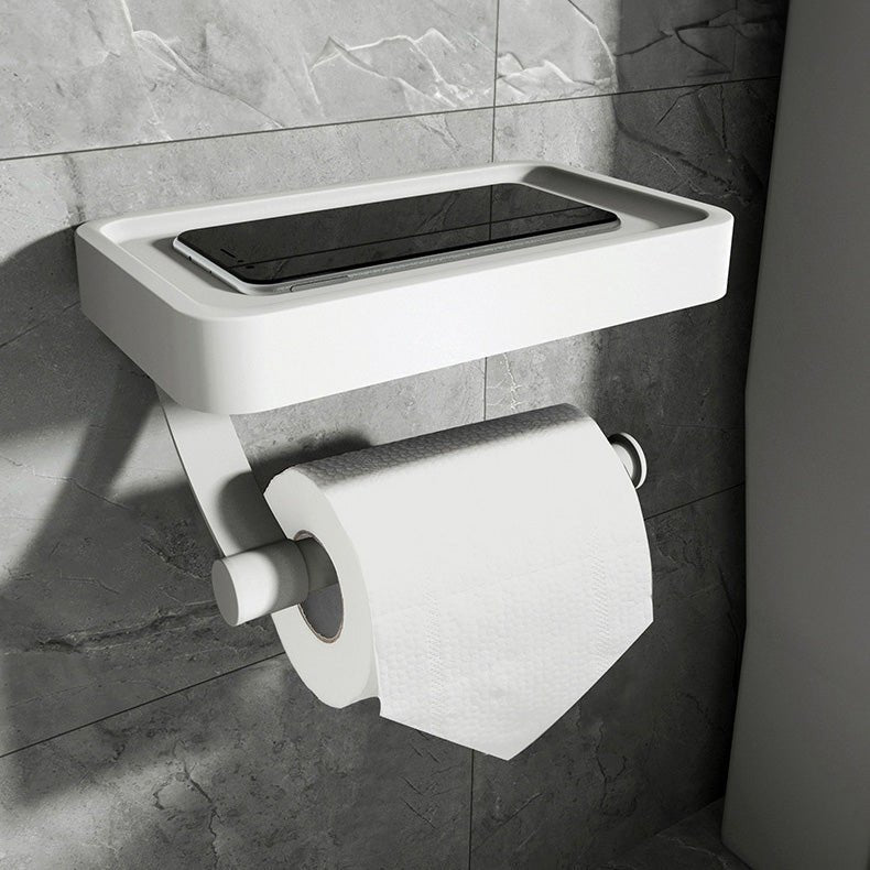 Stainless Steel Toilet Roll Holder with Shelf, No Drilling