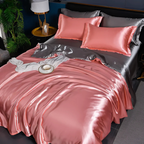 Silk-Look Duvet Cover Set with Pillowcases, 4 Sizes