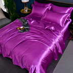 Silk-Look Duvet Cover Set with Pillowcases, 4 Sizes