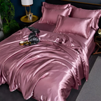 Silk-Look Duvet Cover Set with Pillowcases, 4 Sizes