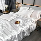 Silk-Look Duvet Cover Set with Pillowcases, 4 Sizes