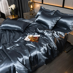 Silk-Look Duvet Cover Set with Pillowcases, 4 Sizes