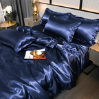 Silk-Look Duvet Cover Set with Pillowcases, 4 Sizes