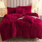 Faux Fur Long Pile Duvet Cover Set with Pillowcases