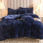 Faux Fur Long Pile Duvet Cover Set with Pillowcases