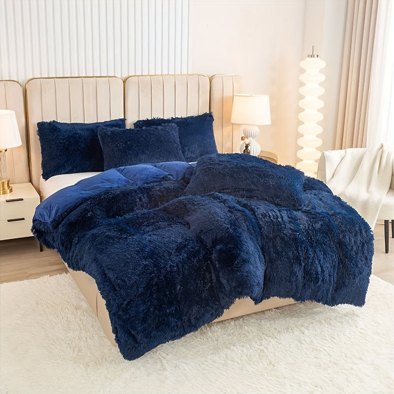 Faux Fur Long Pile Duvet Cover Set with Pillowcases