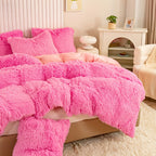 Faux Fur Long Pile Duvet Cover Set with Pillowcases